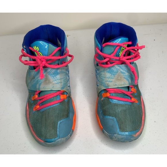 Nike Boys 7Y Blue Kyrie 6 GS Pool Lace Up Mid Top Basketball Shoes CZ4686-409 - Picture 3 of 10